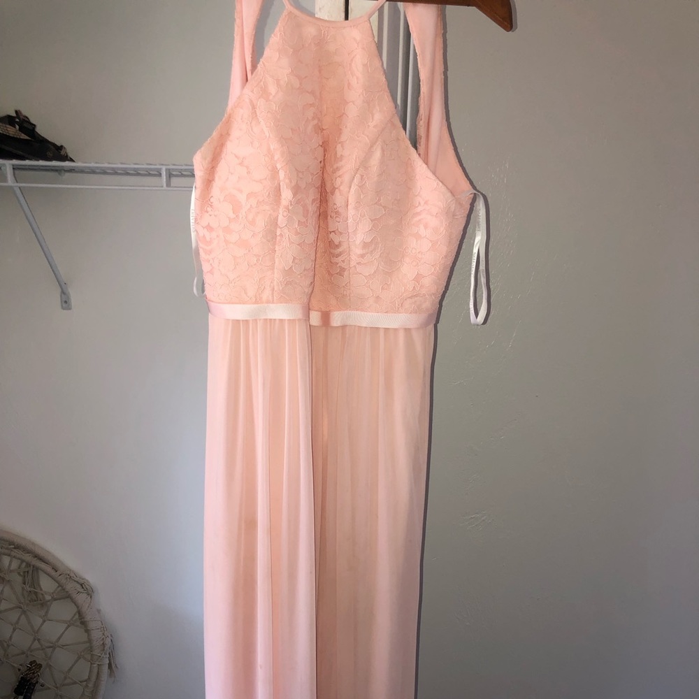 Pink David’s bridal dress